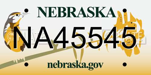 NA45545 Nebraska License Plate