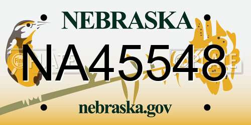 NA45548 Nebraska License Plate
