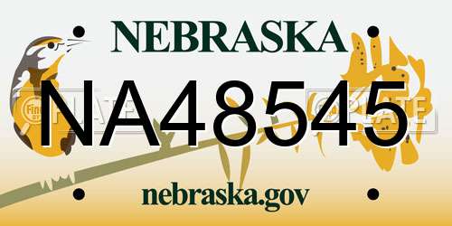 NA48545 Nebraska License Plate