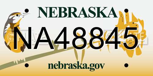 NA48845 Nebraska License Plate