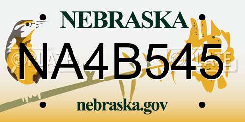 NA4B545 Nebraska License Plate