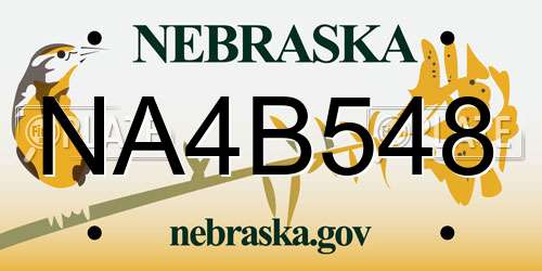 NA4B548 Nebraska License Plate