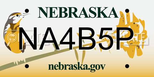 NA4B5P Nebraska License Plate