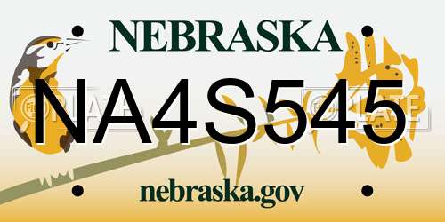 NA4S545 Nebraska License Plate