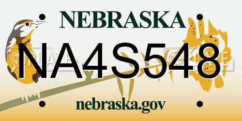 NA4S548 Nebraska License Plate