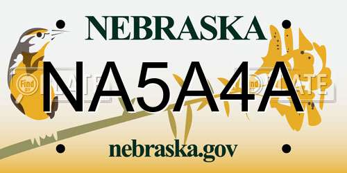 NA5A4A Nebraska License Plate