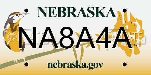NA8A4A Nebraska License Plate