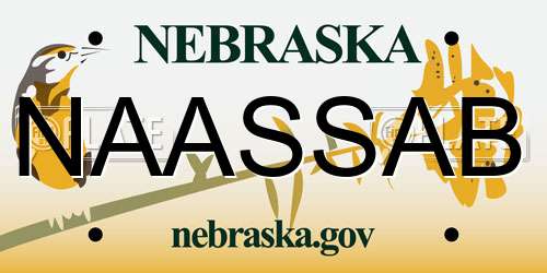 NAASSAB Nebraska License Plate