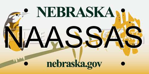 NAASSAS Nebraska License Plate