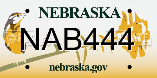 NAB444 Nebraska License Plate