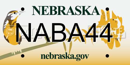NABA44 Nebraska License Plate