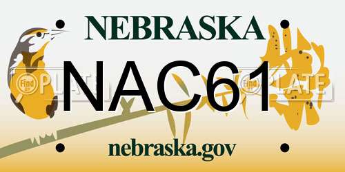 NAC61 Nebraska License Plate