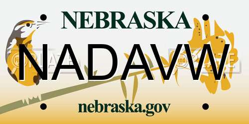 NADAVW Nebraska License Plate