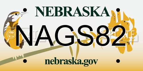 NAGS82 Nebraska License Plate