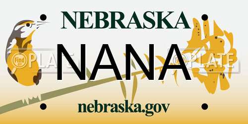 NANA Nebraska License Plate