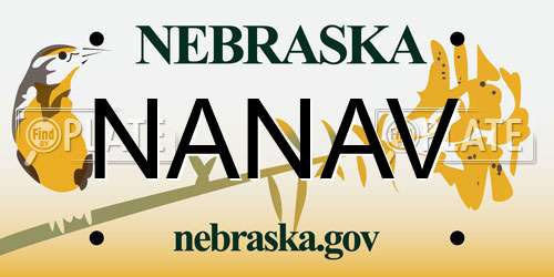 NANAV Nebraska License Plate