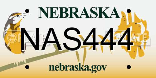 NAS444 Nebraska License Plate