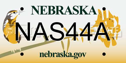 NAS44A Nebraska License Plate
