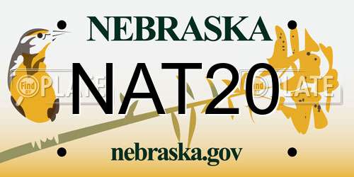 NAT20 Nebraska License Plate