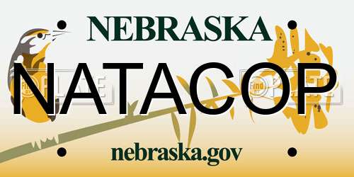 NATACOP Nebraska License Plate