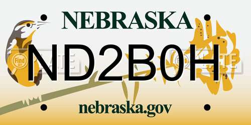 ND2B0H Nebraska License Plate