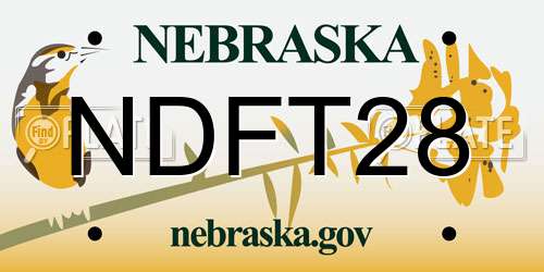 NDFT28 Nebraska License Plate