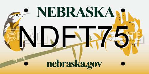 NDFT75 Nebraska License Plate