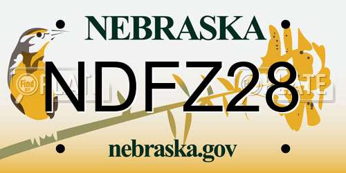 NDFZ28 Nebraska License Plate