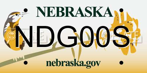 NDG00S Nebraska License Plate