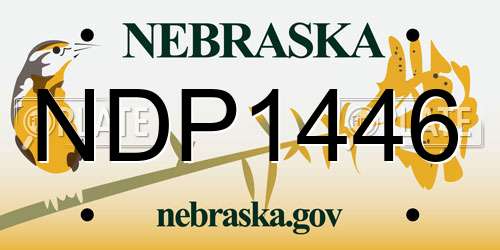 NDP1446 Nebraska License Plate
