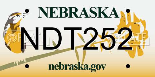 NDT252 Nebraska License Plate