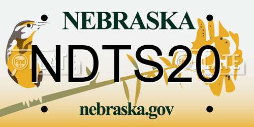 NDTS20 Nebraska License Plate