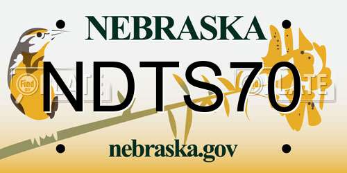 NDTS70 Nebraska License Plate