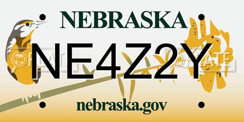 NE4Z2Y Nebraska License Plate