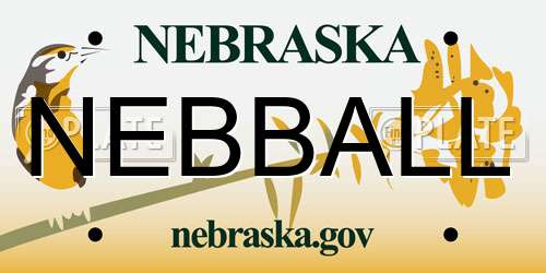 NEBBALL Nebraska License Plate