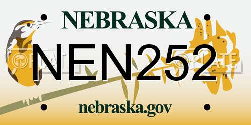 NEN252 Nebraska License Plate
