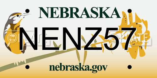 NENZ57 Nebraska License Plate