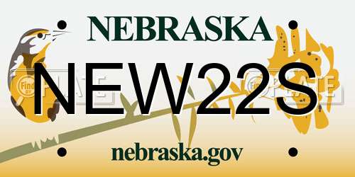 NEW22S Nebraska License Plate