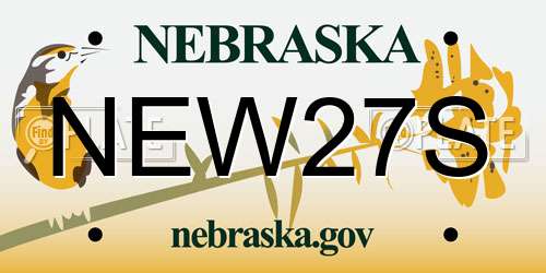 NEW27S Nebraska License Plate
