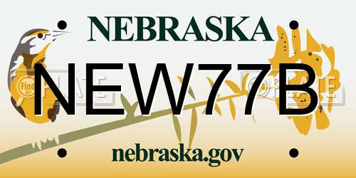 NEW77B Nebraska License Plate