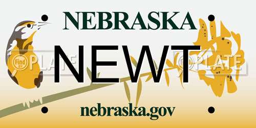 NEWT Nebraska License Plate