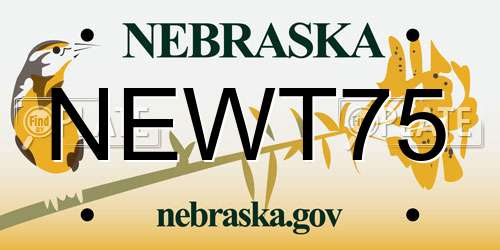 NEWT75 Nebraska License Plate