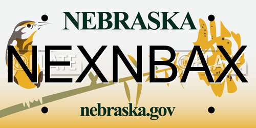 NEXNBAX Nebraska License Plate