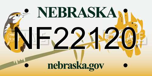 NF22120 Nebraska License Plate