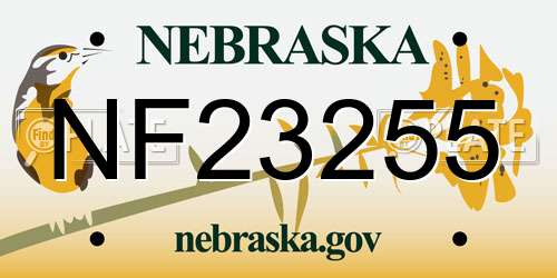 NF23255 Nebraska License Plate