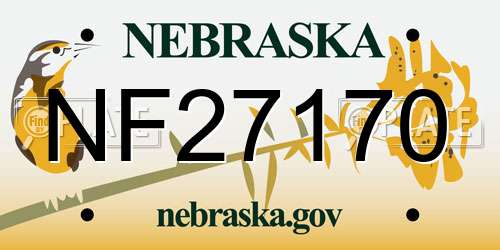 NF27170 Nebraska License Plate