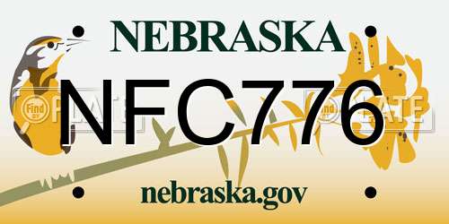 NFC776 Nebraska License Plate