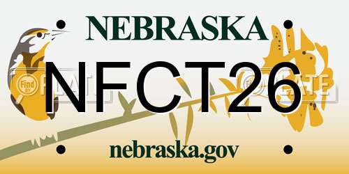 NFCT26 Nebraska License Plate