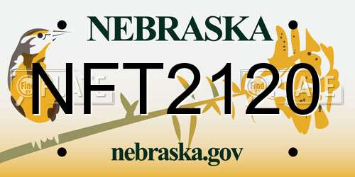NFT2120 Nebraska License Plate