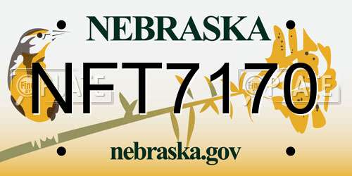 NFT7170 Nebraska License Plate